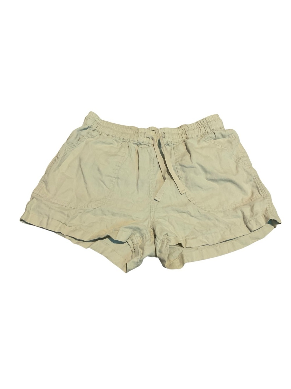 Quince Womens Medium 100% European Linen Drawstring Shorts Sand Beige Beige